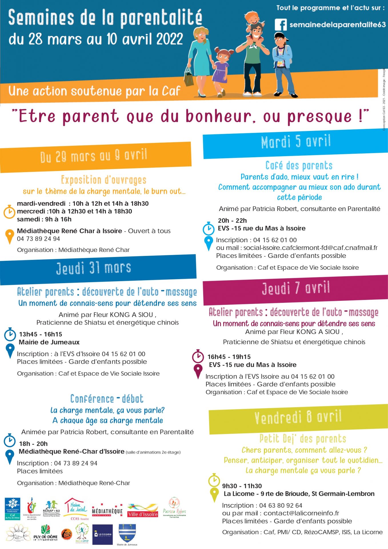 programme de la semaine de la parentalité : évènements autour d'Issoire
